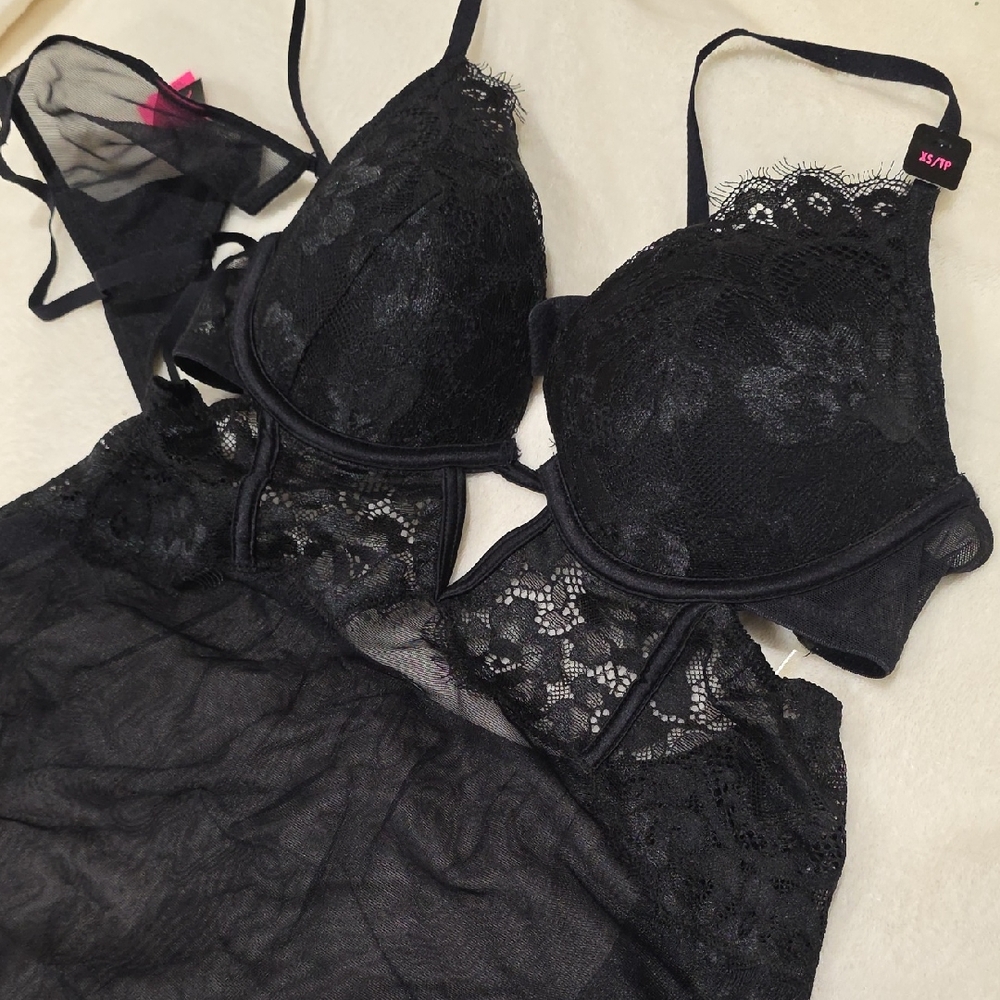 La SENZA Black Lace Baby Doll XS